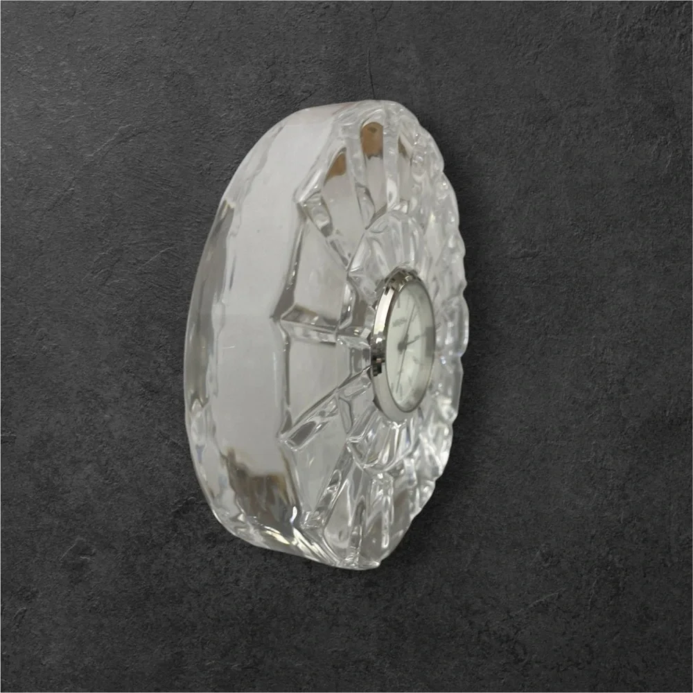 1980s Mikasa Crystal Mantle or Desk Clock